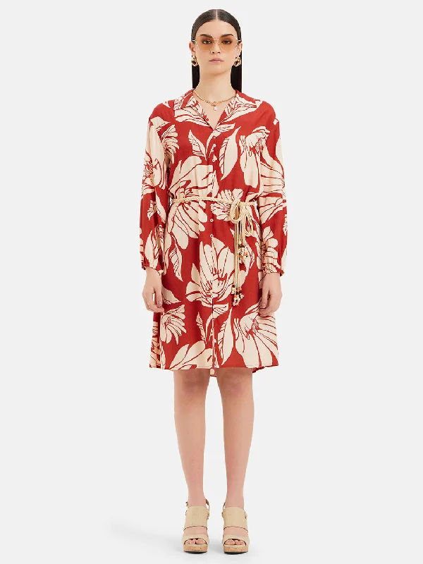 Midi Dresses for Fun Date -Sandro Print Midi Dress