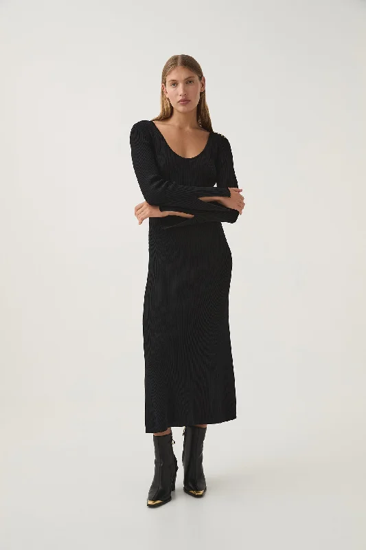 Midi Dresses with Loose Edge -Zeitgeist Knit Midi Dress