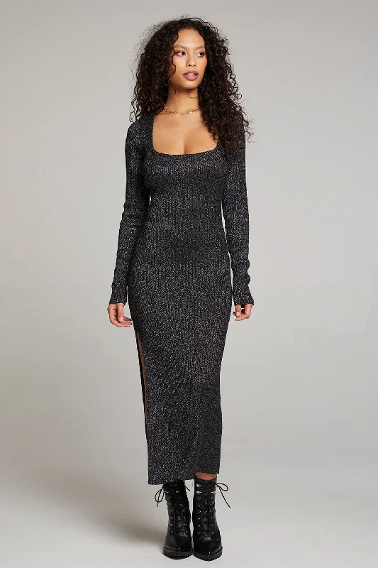 Midi Dresses for Holiday Brunch -Taxi Licorice Midi Dress