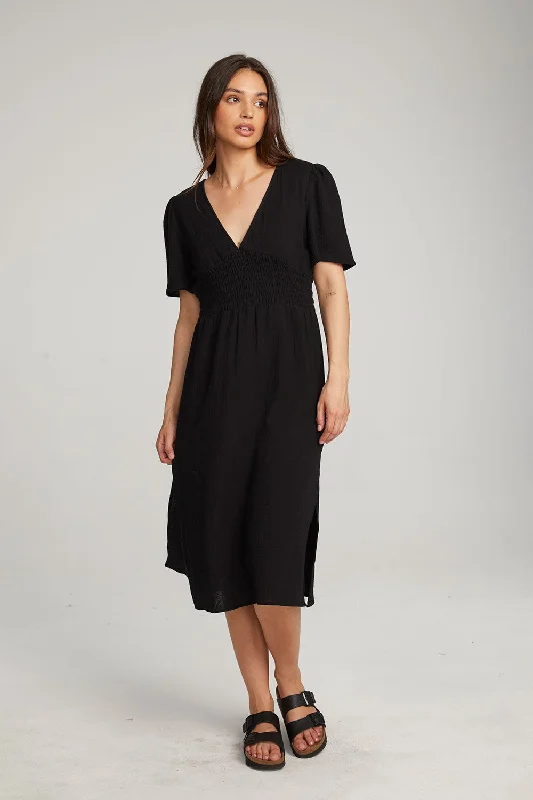 Midi Dresses with Boat Neck -Palmer Licorice Midi Dress