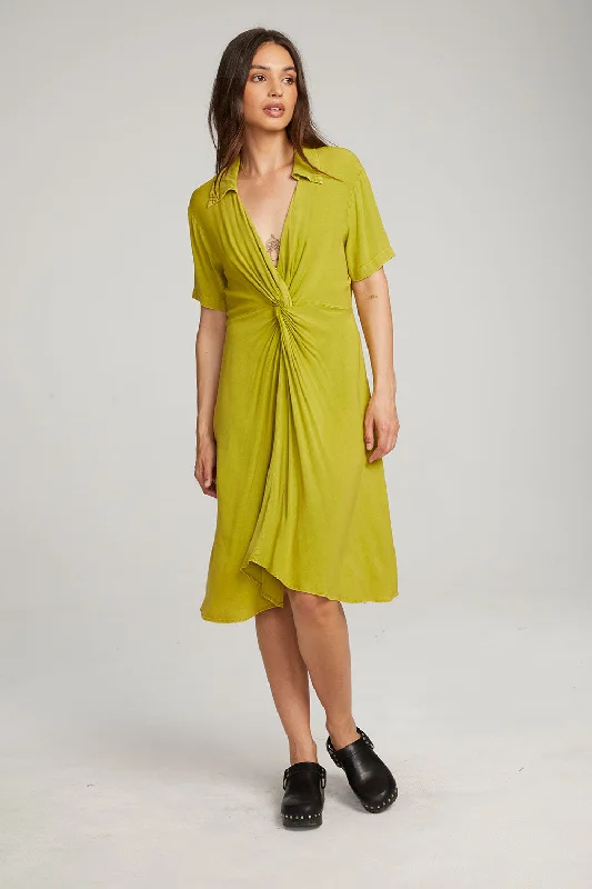 Midi Dresses with Side Drape -Elsa Citron Midi Dress