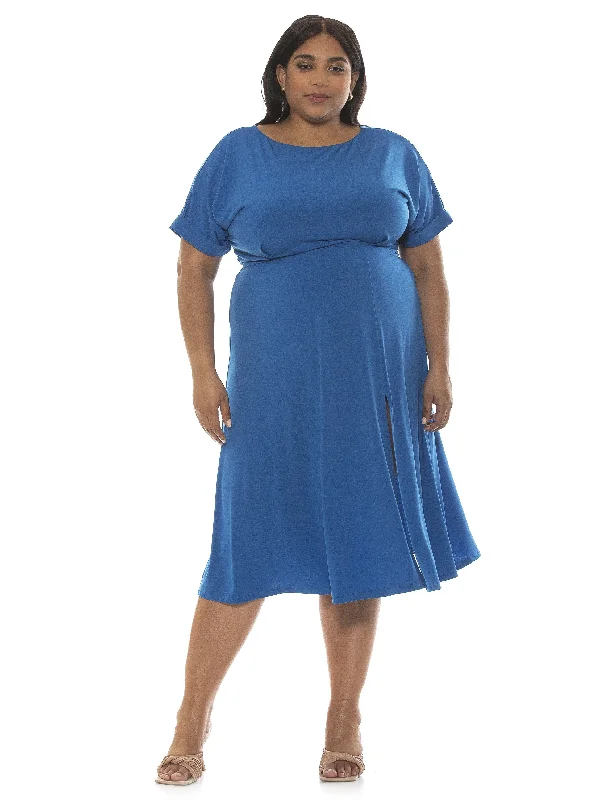 Midi Dresses in Bold Colors -Lana Midi Dress - Plus Size