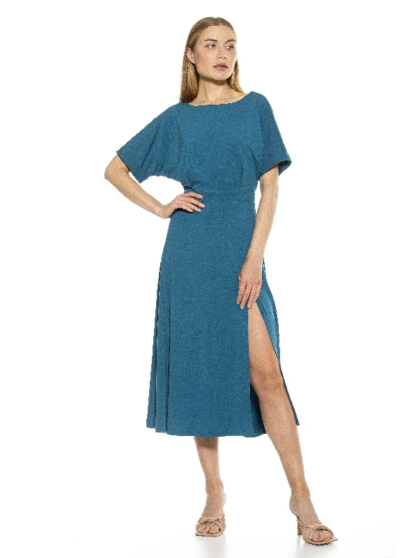 Midi Dresses with Gathered Sleeves -Lana Midi Dress