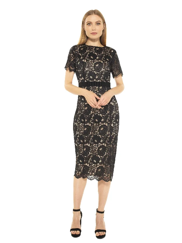 Midi Dresses in Plush Velvet -Delora Dress