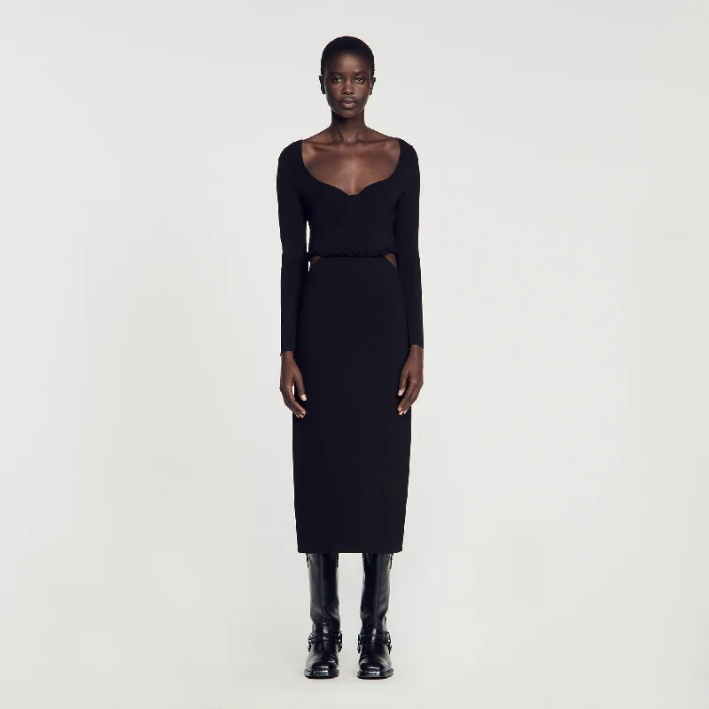 Midi Dresses for Outdoor Parties -Cutaway Midi Dress