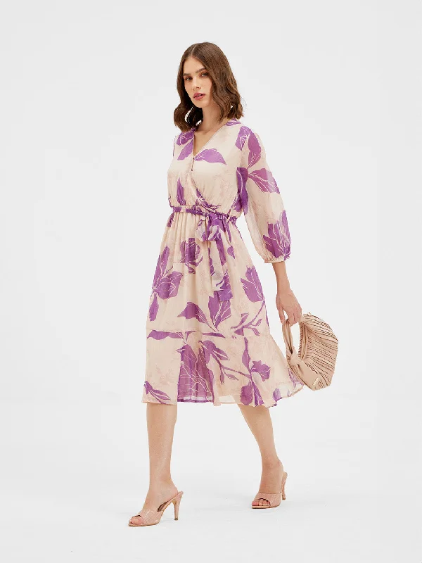 Midi Dresses for Spring Party -Charlotte Printed Midi Dress