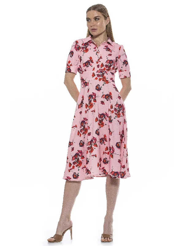 Midi Dresses with Side Buttons -Emery Dress