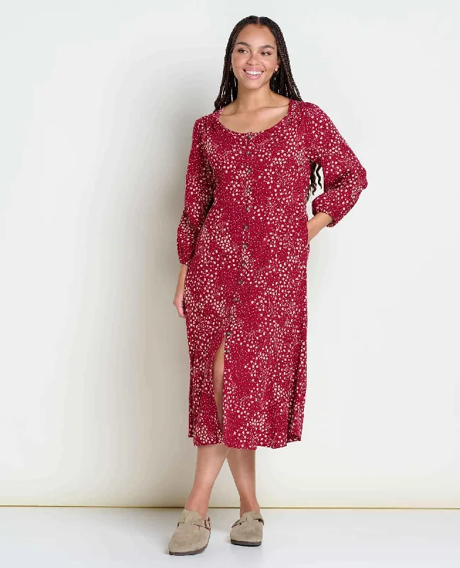 Midi Dresses in Rich Silk -Manzana Paneled Midi Dress