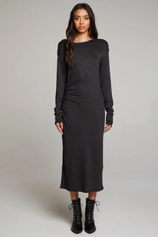 Midi Dresses for Art Event -Memory Licorice Midi Dress