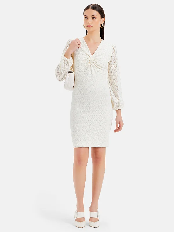 Midi Dresses in Cool Wool -Madison Lace Midi Dress