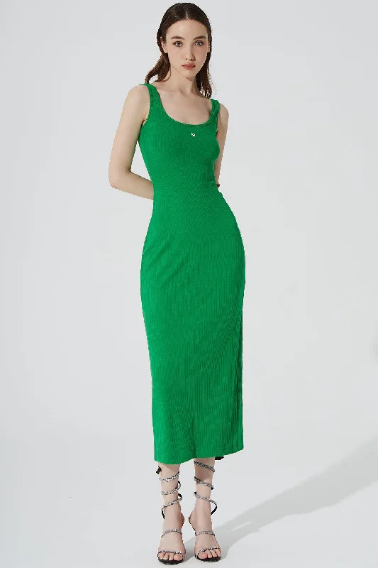 Midi Dresses with Fit and Flare -Kyan Midi Dress - Fern Green