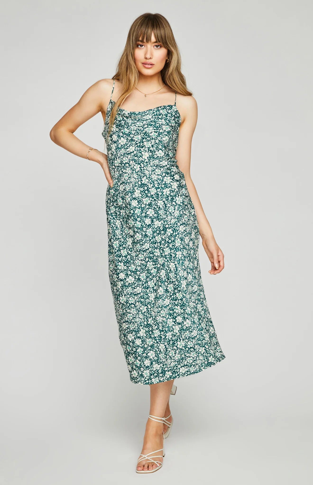 Midi Dresses with Gathered Hem -Serenity Floral Midi Dress