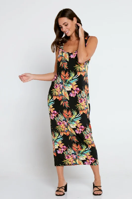 Midi Dresses for Baby Shower -Findon Midi Slip Dress - Tropical Nights