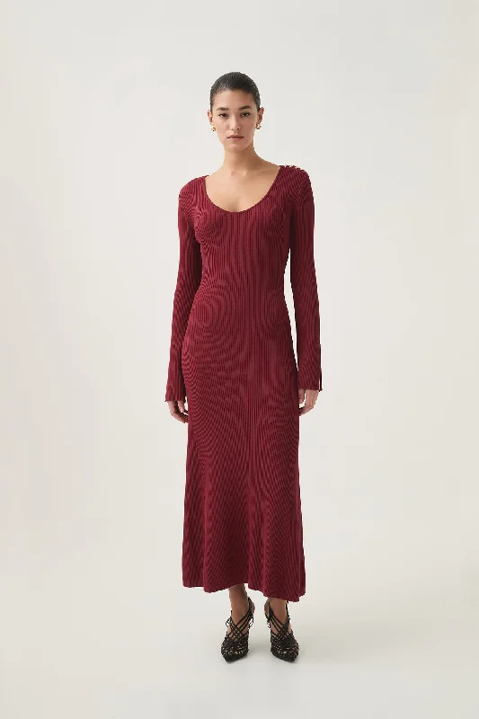 Midi Dresses in Matte Silk -Zeitgeist Knit Midi Dress