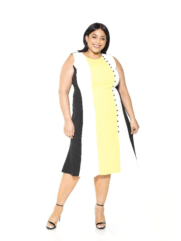 Midi Dresses with Pleated Front -Anna Midi Dress - Plus Size