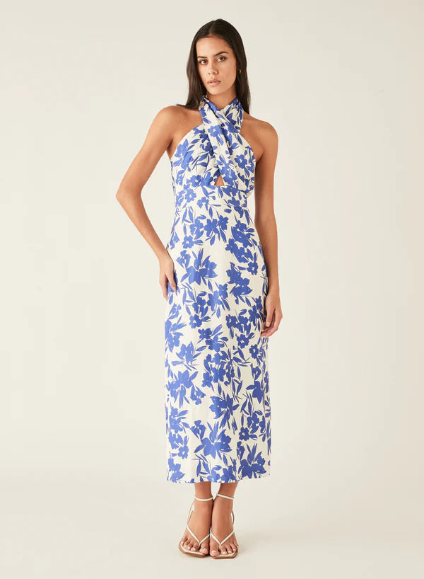 Midi Dresses in Dotted Pattern -Santorini Midi Dress