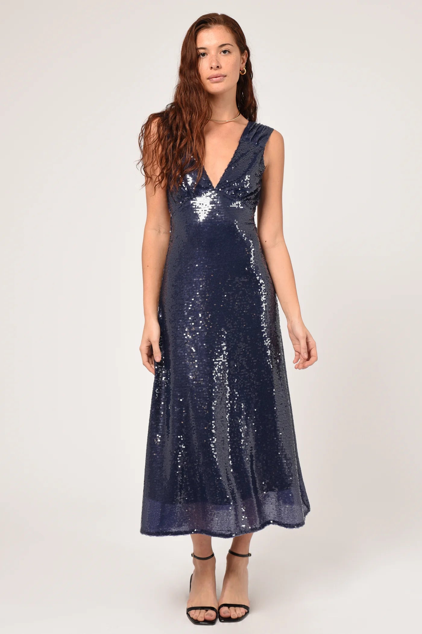 Midi Dresses with Round Neck -Konnie Midi Sequin Dress