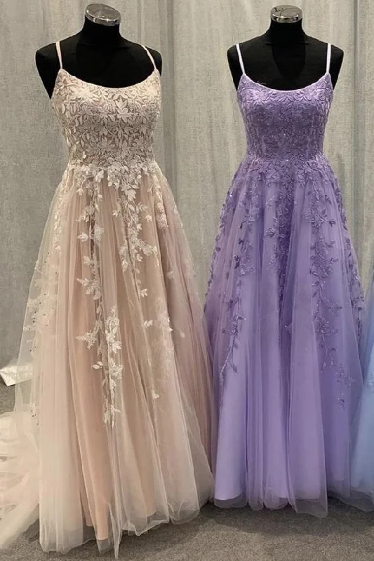 Evening Dress with Tiered Design -Midi Dresses in Cotton Fabric -Evening Dress with Tiered Design -Elegant tulle lace long A line prom dress evening dress  C1326