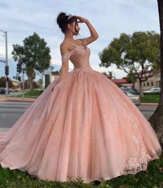 Evening Dress for City Party -Midi Dresses with Bubble Hem -Evening Dress for City Party -Pink quinceanera ball gown , prom Dresses C1852