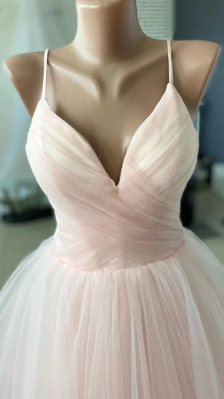 Evening Dress in Pure Silk -Midi Dresses for Small Date -Evening Dress in Pure Silk -Pink Tulle ball gown prom dresses C1262