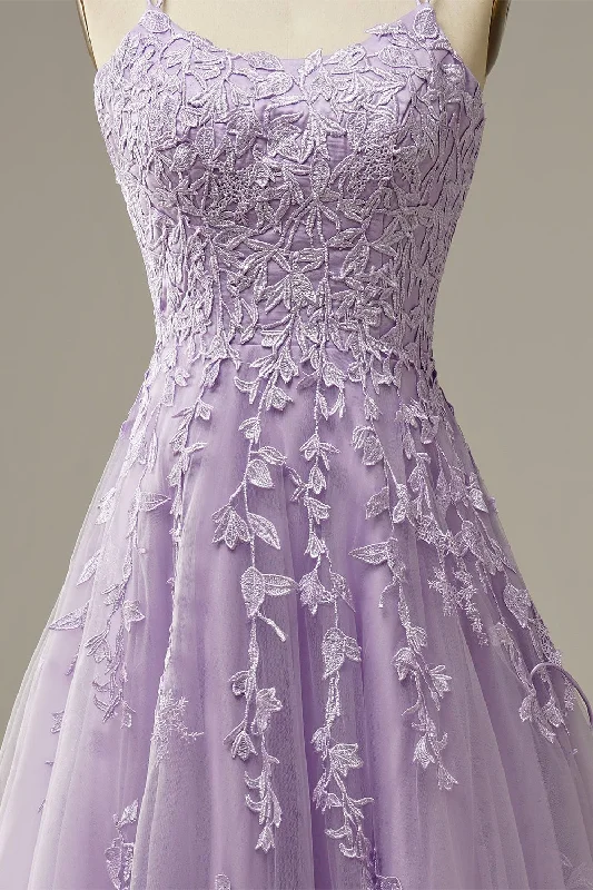 Evening Dress in Bold Florals -Midi Dresses for Casual Brunch -Evening Dress in Bold Florals -Purple tulle lace long prom dress formal dress  C2442