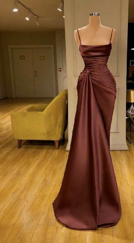 Evening Dress with One Shoulder -Midi Dresses for Date Night -Evening Dress with One Shoulder -Spaghetti Straps Column/Sheath Long Evening Dress Charming Evening Dress  cc194