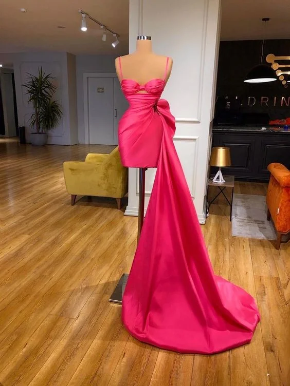 Evening Dress in Matte Silk -Midi Dresses for Friend Out -Evening Dress in Matte Silk -Spaghetti Straps Short Party Dress Sexy Homecoming Dress c3170