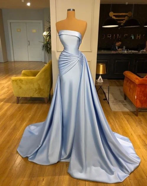 Evening Dress for Quick Trip -Midi Dresses with Tie Neck -Evening Dress for Quick Trip -Strapless Mermaid Evening Gown prom dress C1394