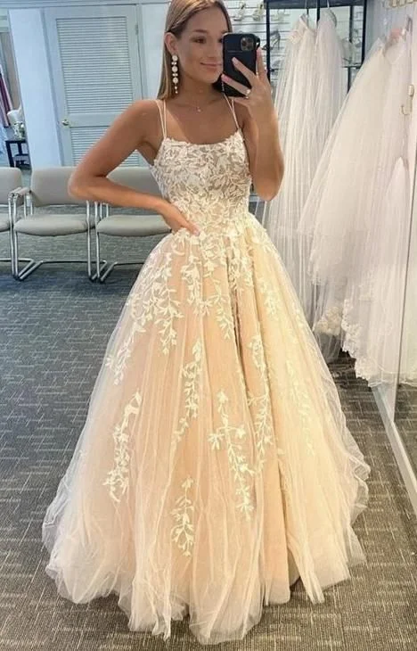 Evening Dress for Dance Night -Midi Dresses with Ruffle Hemline -Evening Dress for Dance Night -Tulle Long Prom Dresses with Appliques And Beading,Evening Dresses C1216