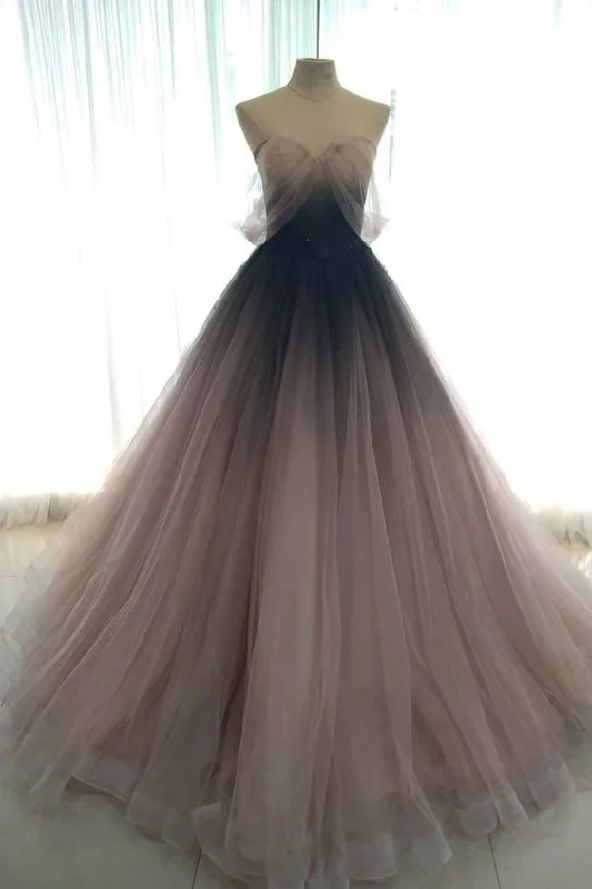 Evening Dress for Pool Date -Midi Dresses with Ruffled Front -Evening Dress for Pool Date -Unique tulle long prom dress tulle formal dress C66