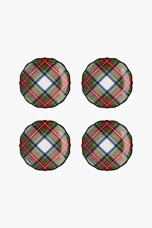 Stewart Tartan Cocktail Plates Set of 4