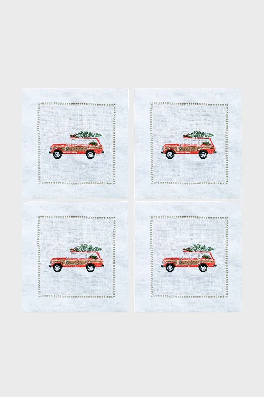 Woody Tree Cocktail Napkins (Set of 4)