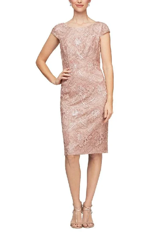 Alex Evenings - 117654 Cap Sleeve Embroidered Sequin Dress