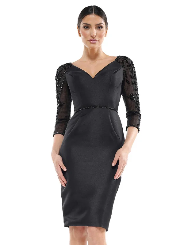 Marsoni by Colors - MV1061 V-Neck Illusion Cocktail Dress