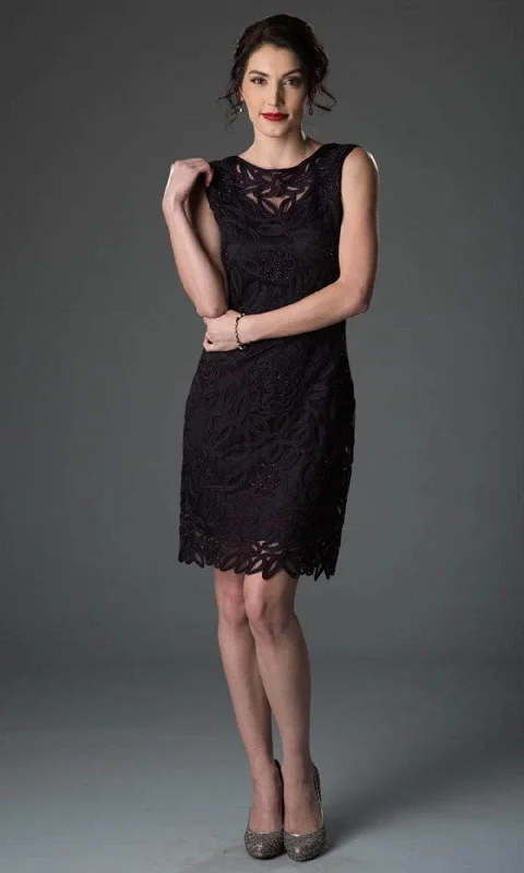 Soulmates - Soutache Lace Sequin Boatneck Sheath Dress