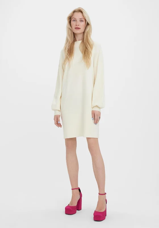 Mini Dresses for Song Nights -Vero Moda Nancy Funnel Neck Mini Jumper Dress, Birch