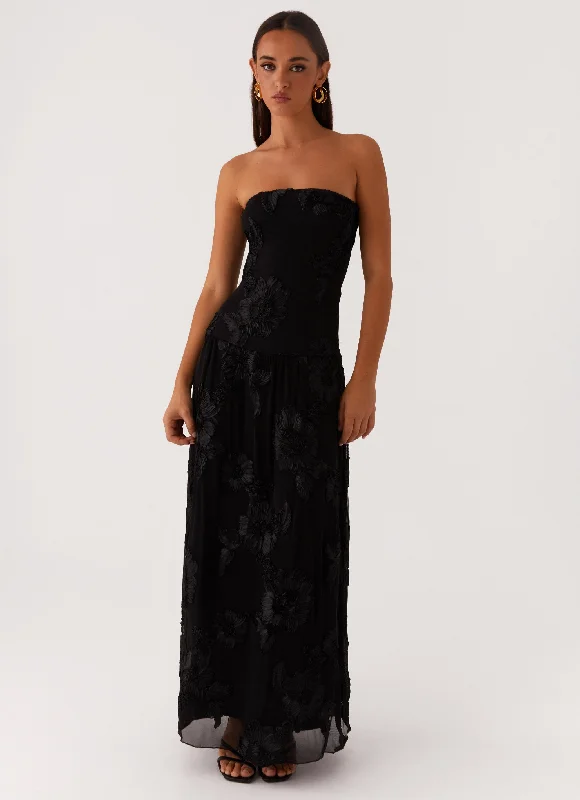 Maxi Dresses with Lace Edge -After Light Maxi Dress - Black