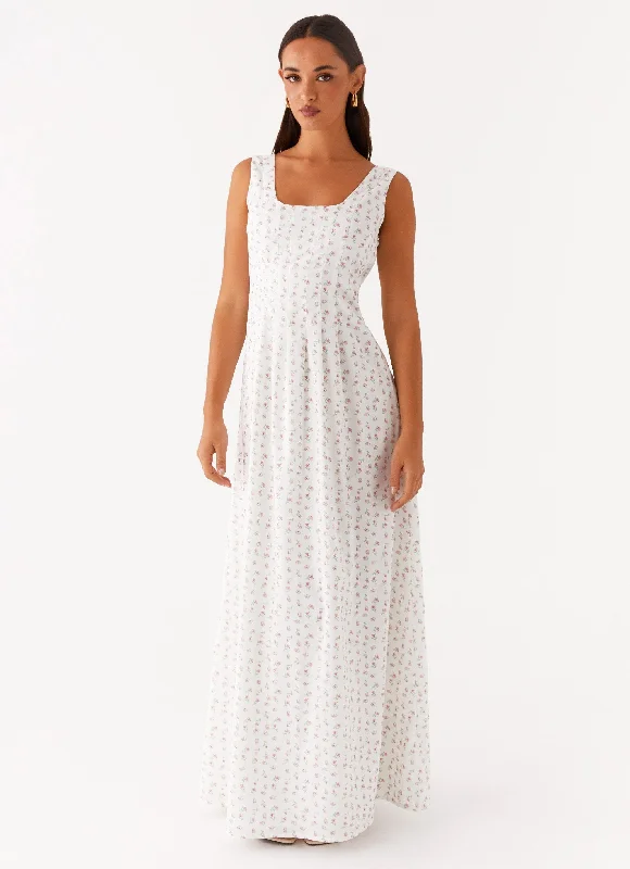 Maxi Dresses for Everyday Wear -All My Love Maxi Dress - White Floral