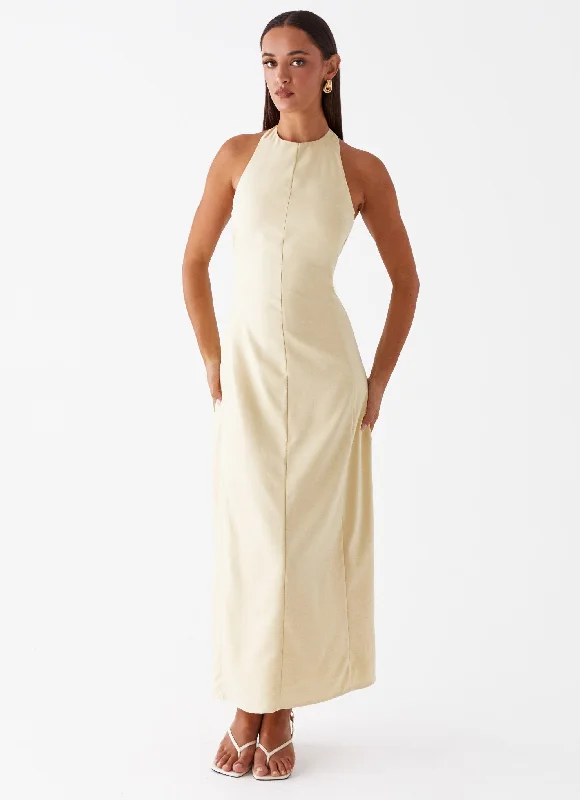 Maxi Dresses with V-Back -Anita Maxi Dress - Yellow