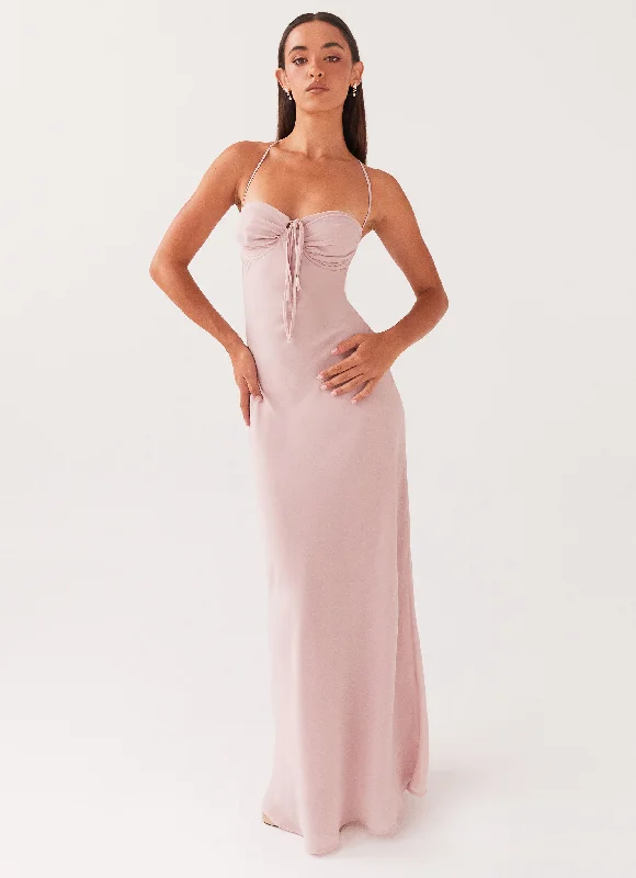 Maxi Dresses with Asymmetrical Hem -Aveline Maxi Dress - Mauve