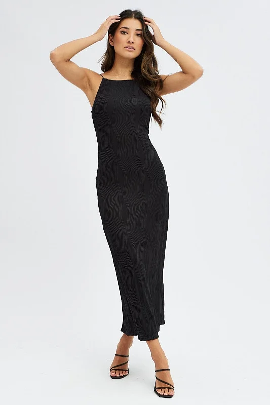 Maxi Dresses in Cute Hues -Black Maxi Dress Sleeveless Bodycon