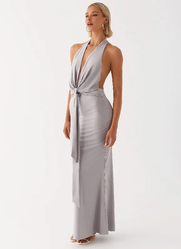 Maxi Dresses in Chic Prints -Carmella Maxi Dress - Grey