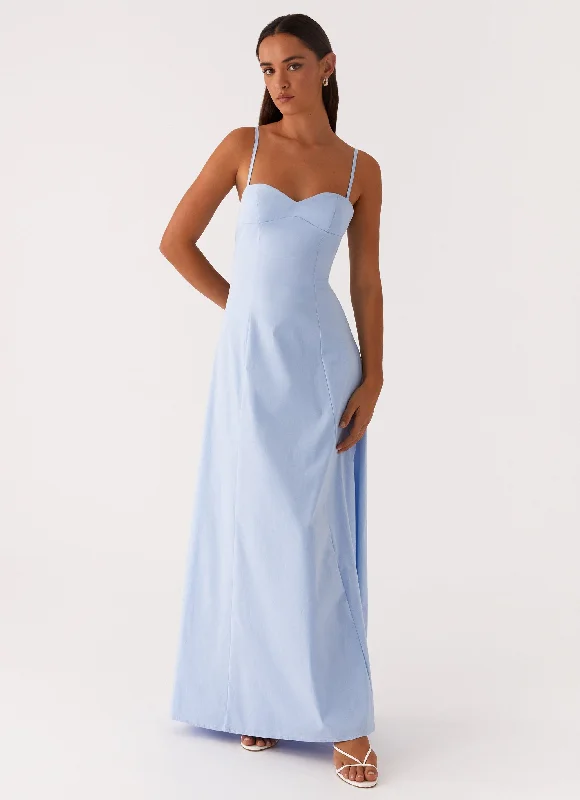 Maxi Dresses for Sunset Party -Clear As Day Maxi Dress - Blue