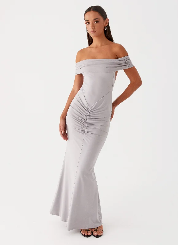 Maxi Dresses in Warm Hues -Dancefloor Maxi Dress - Grey