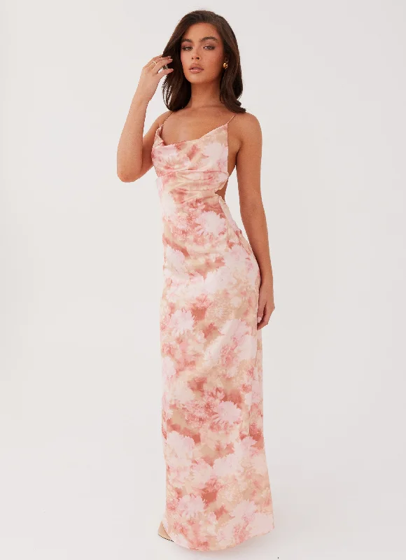 Maxi Dresses for Game Night -Dancing In The Sky Maxi Dress - Flower Garden