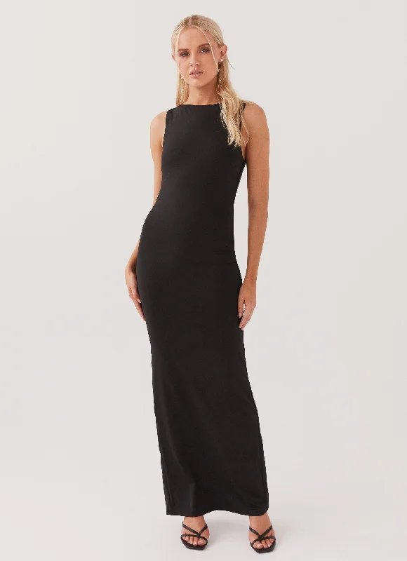 Maxi Dresses for Evening Chill -Davina Maxi Dress - Black