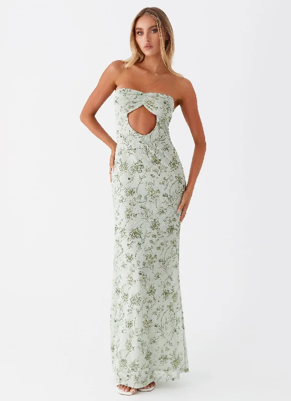 Maxi Dresses for Casual Outings -Dearest Maxi Dress - Sage Floral