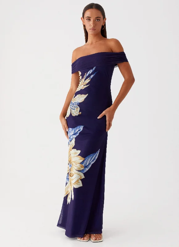 Maxi Dresses for Wine Party -Got Your Attention Maxi Dress - Navy