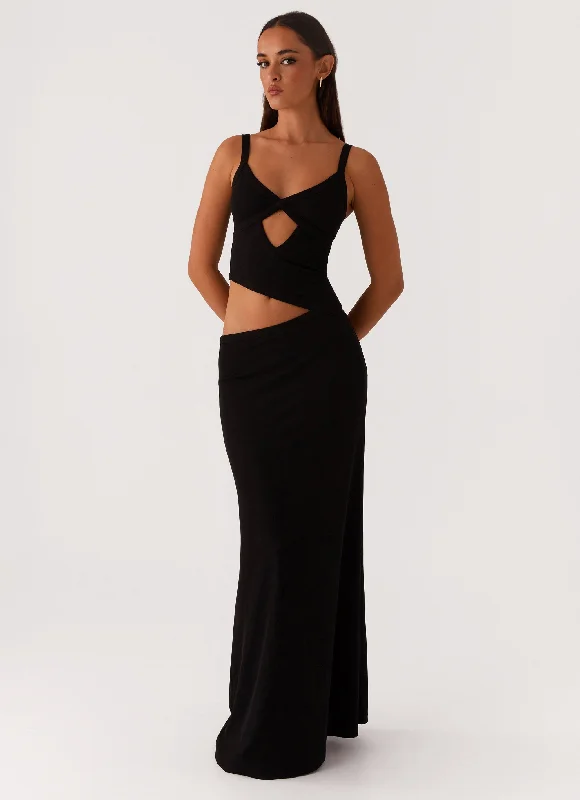 Maxi Dresses with Scoop Back -Jocelyn Maxi Dress - Black