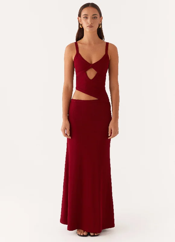 Maxi Dresses for Art Gallery -Jocelyn Maxi Dress - Maroon